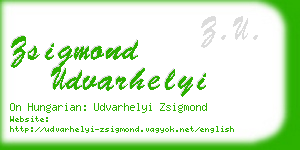 zsigmond udvarhelyi business card